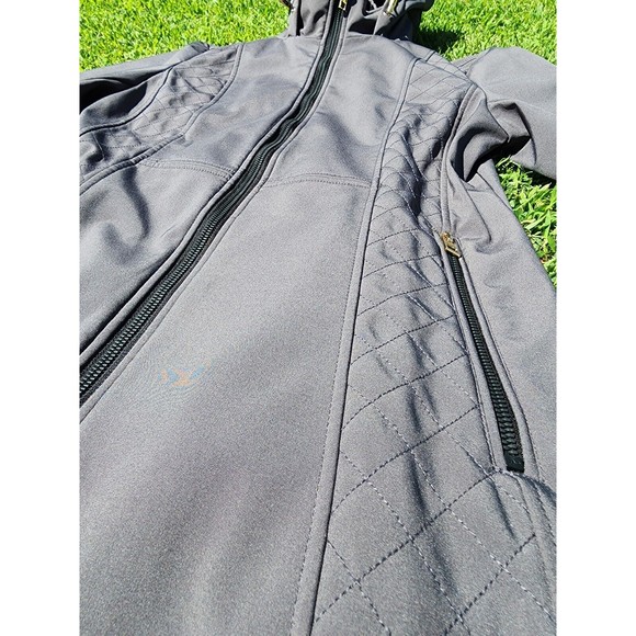 ANNE KLEIN GRAY ZIPPER HOODED JACKET COAT SIZE SMALL - Picture 2 of 9